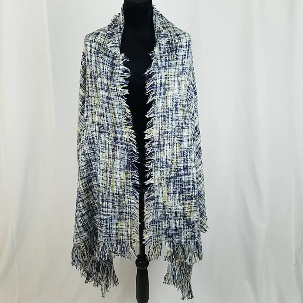 Women shawl fringe soft wrap scarf boho minimalist‎ preppy career Academia